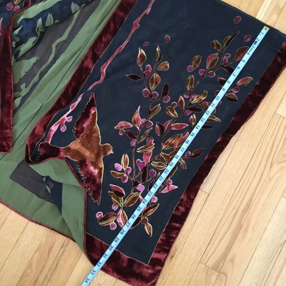 Duster cover velvet with bird motif one size - Picture 6 of 11